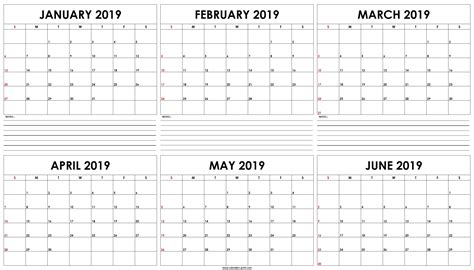 Free Calendar 6 Month - Printable Blank Calendar Template