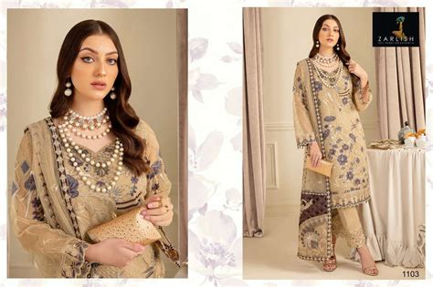 RANGOON VOL-1 BY ZARLISH 1101 TO 1103 SERIES BEAUTIFUL PAKISTANI SUITS ...