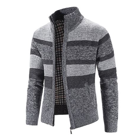 Men's Sweater Cardigan Sweater Zip Sweater Sweater Jacket Ribbed Knit ...