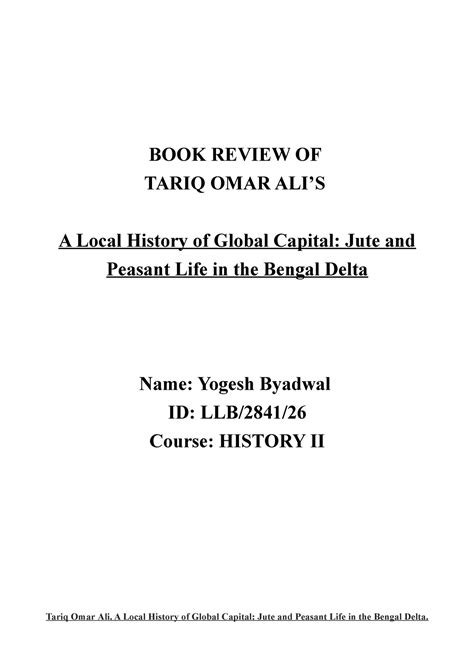 B5e5d95cc3ff43d9ba85bde540485 e67fdf - BOOK REVIEW OF TARIQ OMAR ALI’S ...
