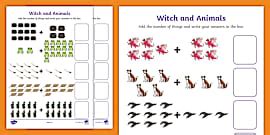 Witch and Animals Word Mat