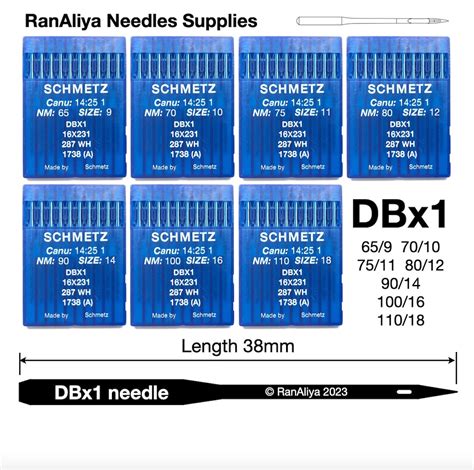 Dbx1 Schmetz Industrial Sewing Machine Needles 16x231 287WH 1738 R ...