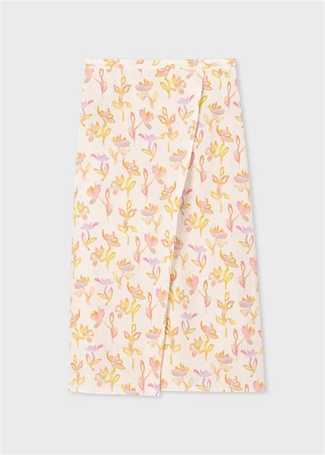 Women's Ecru Oleander Wrap Midi Skirt