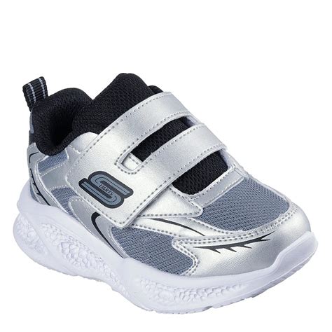 Skechers | Kids' Meteor Lights Leather Light Up Trainers | Leather ...