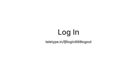 Log In — Teletype