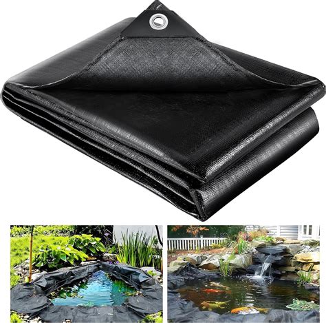 Amazon.com : CEED4U 4 x 7 Feet Pond Liner, 20 Mil Pond Liners Black ...