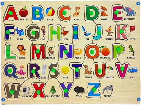 JOHNNIE BOY Wooden English Alphabets and Color Learning Educational ...