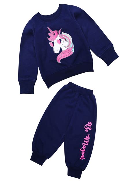 Shop Girls Navy Blue Pink Printed T-Shirt With Pyjamas (TS-NAVY) Online