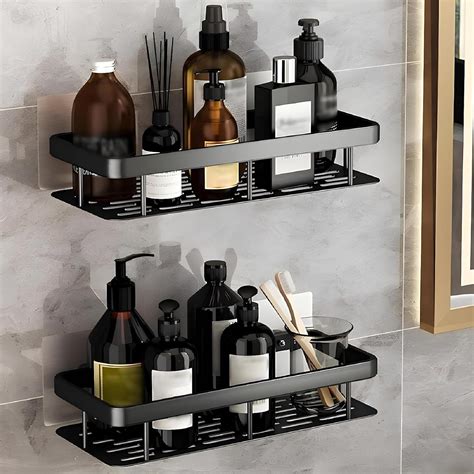 PulGos 1 Pc Heavy Abs Duty Self-Adhesive Bathroom Shelf Rack – Wall ...