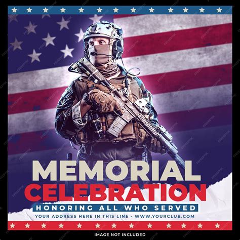 Premium PSD | Memorial day post design template