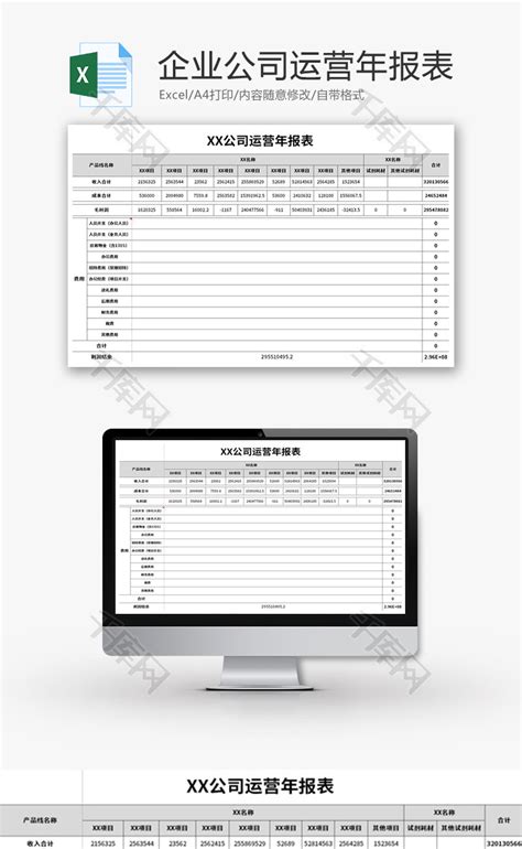 公司运营年报表EXCEL模板下载_公司_图客巴巴