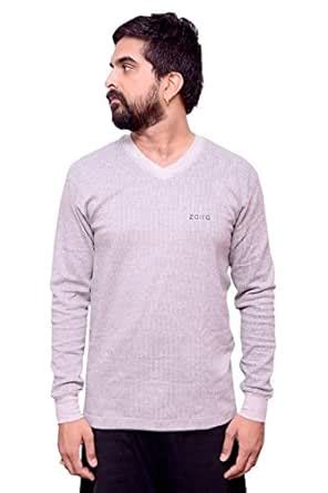 Zoiro Men's Cotton Thermal V Neck Top Full Sleeve/Body Warmer/Inner ...