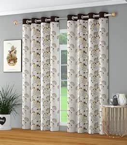 Buy AAA FLIPSTAR Grommet Curtains, Brown and Gold Floral Tree Pattern ...