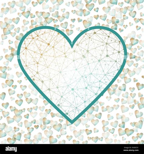 Geometric heart mesh in brown blue green color shades, brown blue green ...
