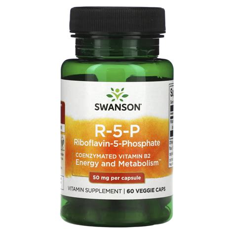 Swanson, R-5-P, 리보플라빈-5-인산염, 50mg, 베지 캡슐 60정