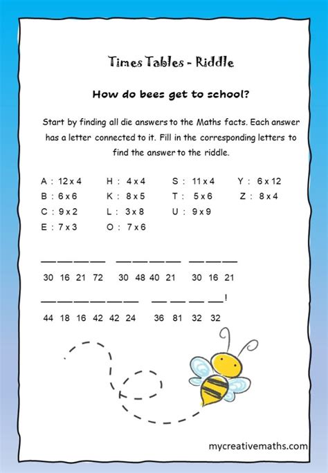 Image result for Fun Math Riddle Worksheets