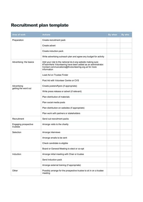 Free Printable Recruitment Plan Templates [PDF, Word, Excel]