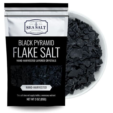 Amazon.com : Black Salt Flakes, Black Pyramid Sea Salt Flakes, 3 oz ...