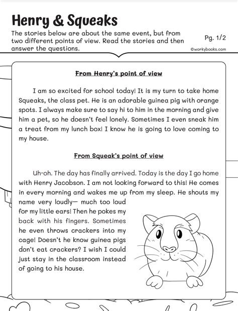 Third Grade Reading Passages Printable