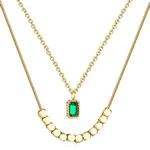 MEENAZ pendant necklace for women girls American diamond anti tarnish ...