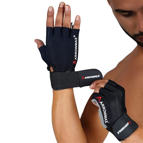 Buy ArrowMax Bolt Unisex Leather Gym Gloves, for Professional ...