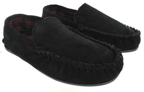 Mens Black Suede Moccasin Slippers at Tom Wildes blog