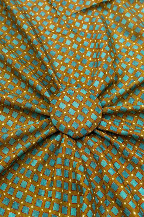 Pure Muslin Dark Olive Green Color Geometrical Pattern Digital Print F ...