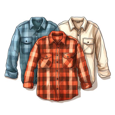 Premium Photo | Beautiful retro Flannel shirt clipart illustration