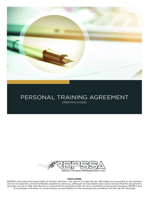 Fillable Online Personal Trainer Contract Template (FREE) Fax Email ...