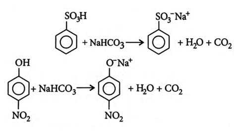 When benzene sulphonic acid and p-nitrophenol is treated with NaHCO3 ...