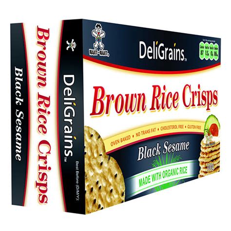 DeliGrains Organic Brown Rice Crisps Black Sesame 100g