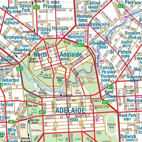 Adelaide and Region Laminated Encapsulated Wall Map - Hema