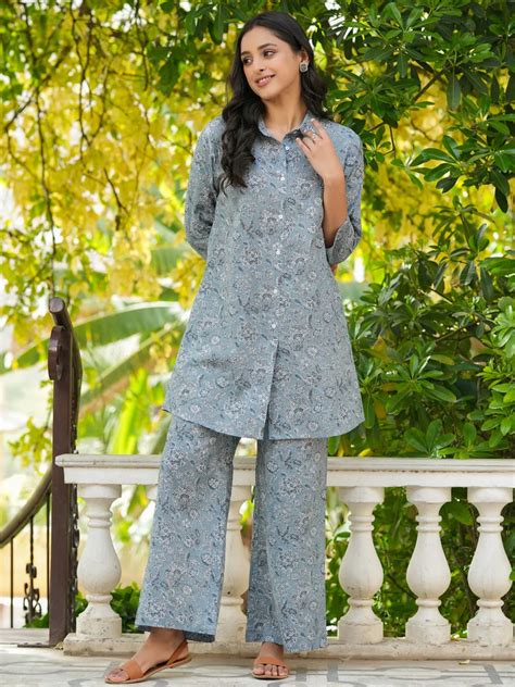 Comfy FLORA cotton co-ord set – Sanskruti Homes