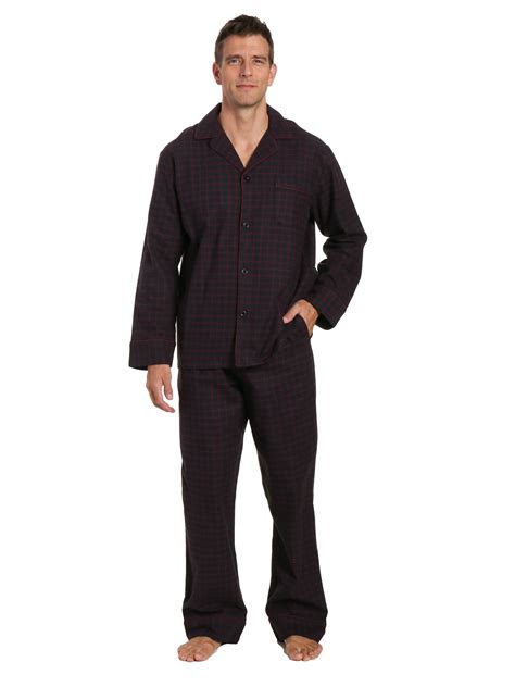Mens 100% Cotton Flannel Pajama Set - Checks - Black-Fig – FlannelPeople