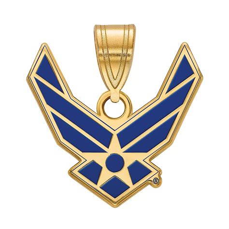 LogoArt Sterling Silver Enameled United States Air Force Small Logo Pendant