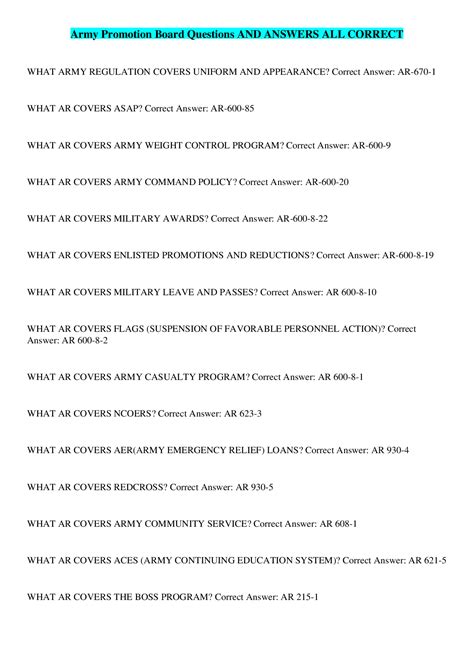 U.S ARMY Promotion Board COMPLETE COMPILATION BUNDLE - Browsegrades