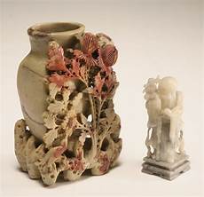 soapstone carving two antique soapstone carvings large vase with soapstone carving two antique soapstone carvings large vase with