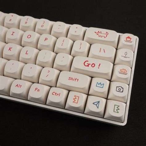 123 Keys Cute Graffiti PBT Keycaps for Mechanical Keyboards with Thick ...
