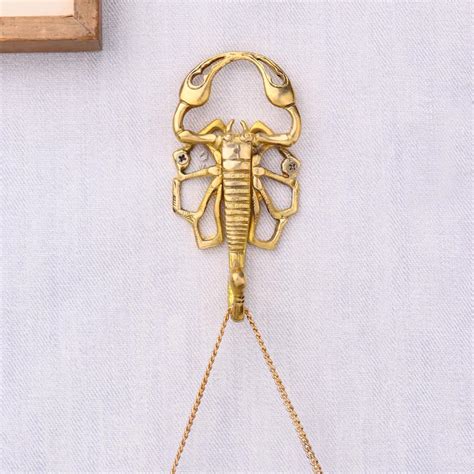Golden Brass Scorpion Design Wall Hook For Hanging