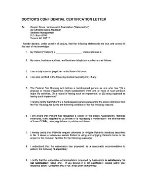 Fillable Online coppercreek Doctor Certification for ADA Claimdoc ...