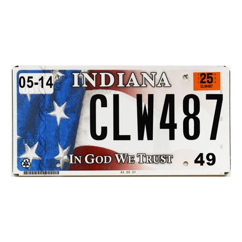 2025 Indiana License Plate #CLW487 | New Design Plates