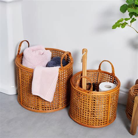 Rattan Planter | Cane Laundry Bin | Bamboo toy Storage - Taara – Akway