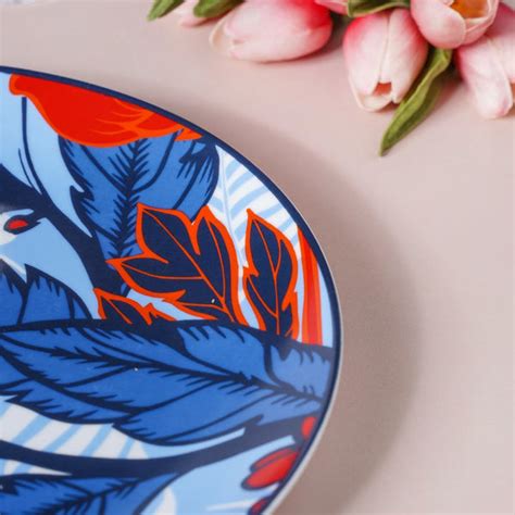 Poppy Multicolour Printed Ceramic Dinner Plate 10 Inch
