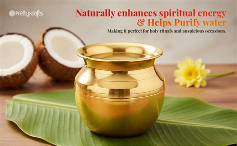 PrettyKrafts 100% Pure Brass Lota/Kalash for Puja (600 ml) | Brass Lota ...