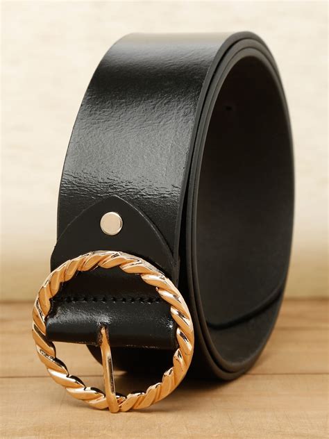 Buy Teakwood Leathers Women Black Leather Belt - Belts for Women ...
