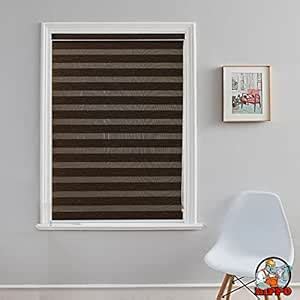 HIPPO Premium Zebra Blinds Wooden Design Polyester Blend Semi/Complete ...