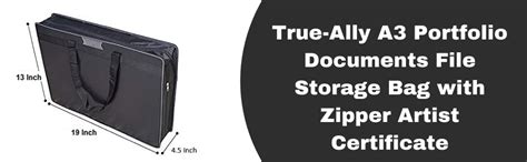 True-Ally Polyurethane A3 Portable Portfolio Documents File Storage Bag ...
