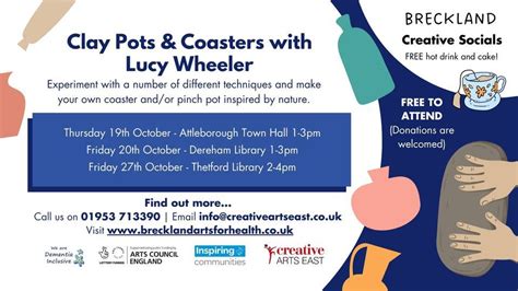 Clay Pots and Coasters with Lucy Wheeler, Dereham Library, 20 October ...