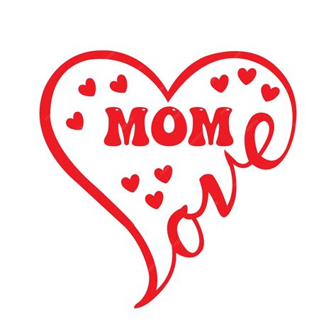 Premium Vector | A red heart with the word mom on it
