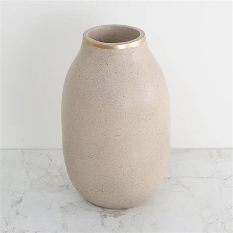 Buy Marshmallow Textured Vase with Gold Rim from Home Centre at just ...